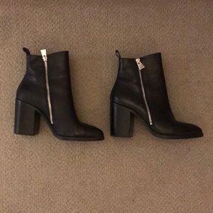 Black Tasha Leather Boots, Steve Madden